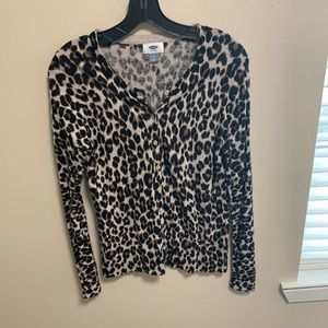 Old Navy Leopard Print Cardigan- Size M